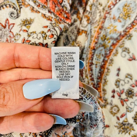 Boho Paisley Print Front Tie Beach Cover Up Top - Picture 11 of 12